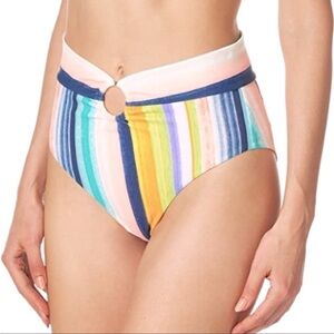 Body Glove Stripe Woodstock High Waist Bikini Bottom Swimsuit - Size Large, NWT
